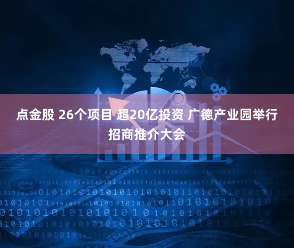 点金股 26个项目 超20亿投资 广德产业园举行招商推介大会